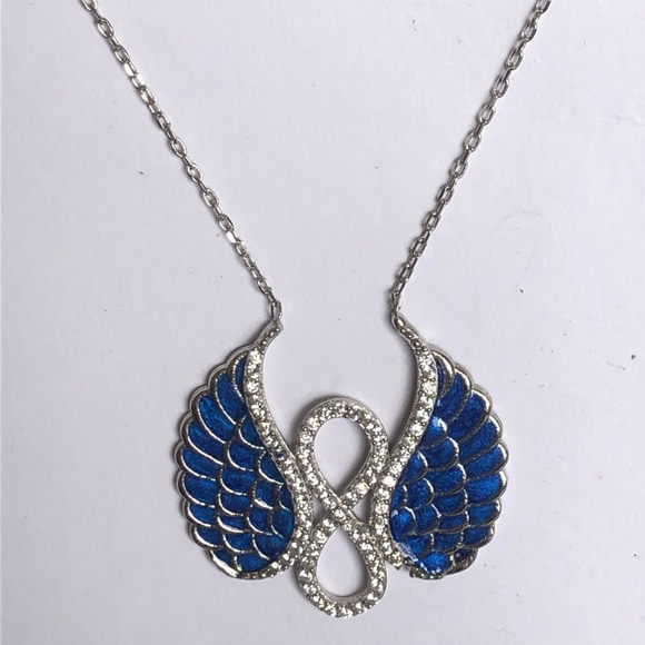 Jewelry - 😇Angelwing infinity silver necklace handcrafted